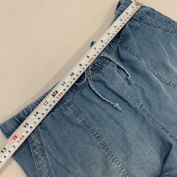 For The Republic Lg Shorts Tencil "Jean" Boho Drawstring Soft Flowy Cut Off Raw - Picture 7 of 14